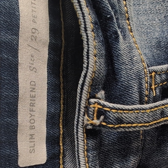 Pilcro Slim Boyfriend Midrise Metallic Hem Jean, 29P - Picture 5 of 8